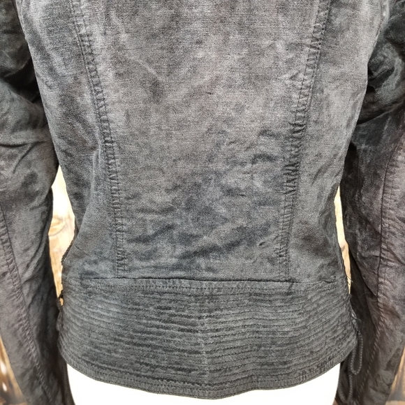 Free People Black Velvet Women's M Slant Zip-Up Jacket With Pockets - Picture 14 of 15